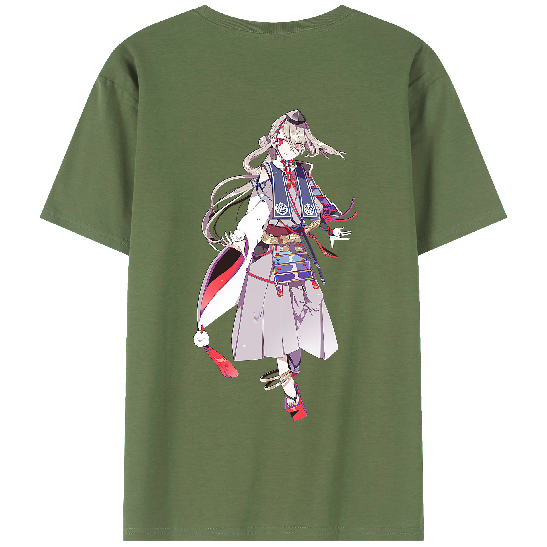 （画像用） 刀剣乱舞 Touken Ranbu 綿100％ メンズ半袖Tシャツ（バックプリント） 通気性
